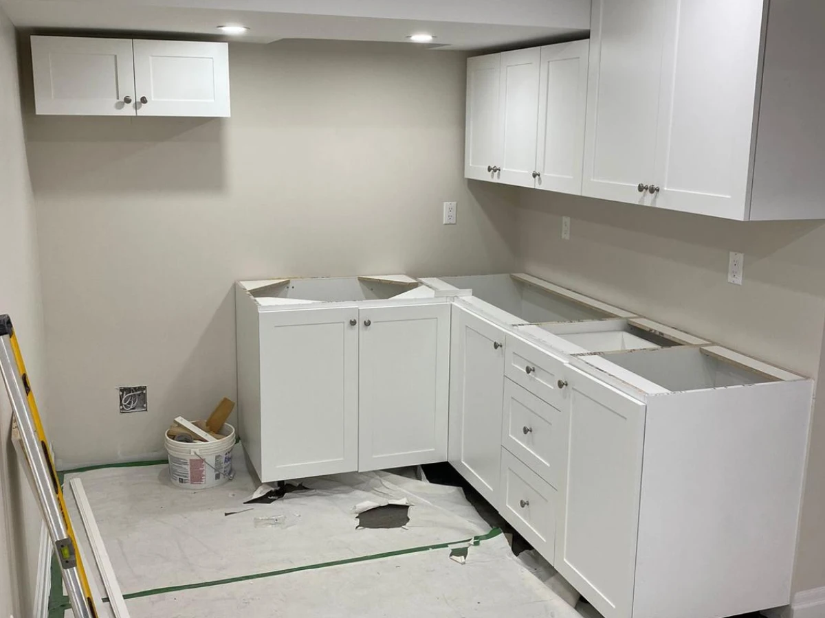 Legal Basement finishing , kitchen cabinet 3